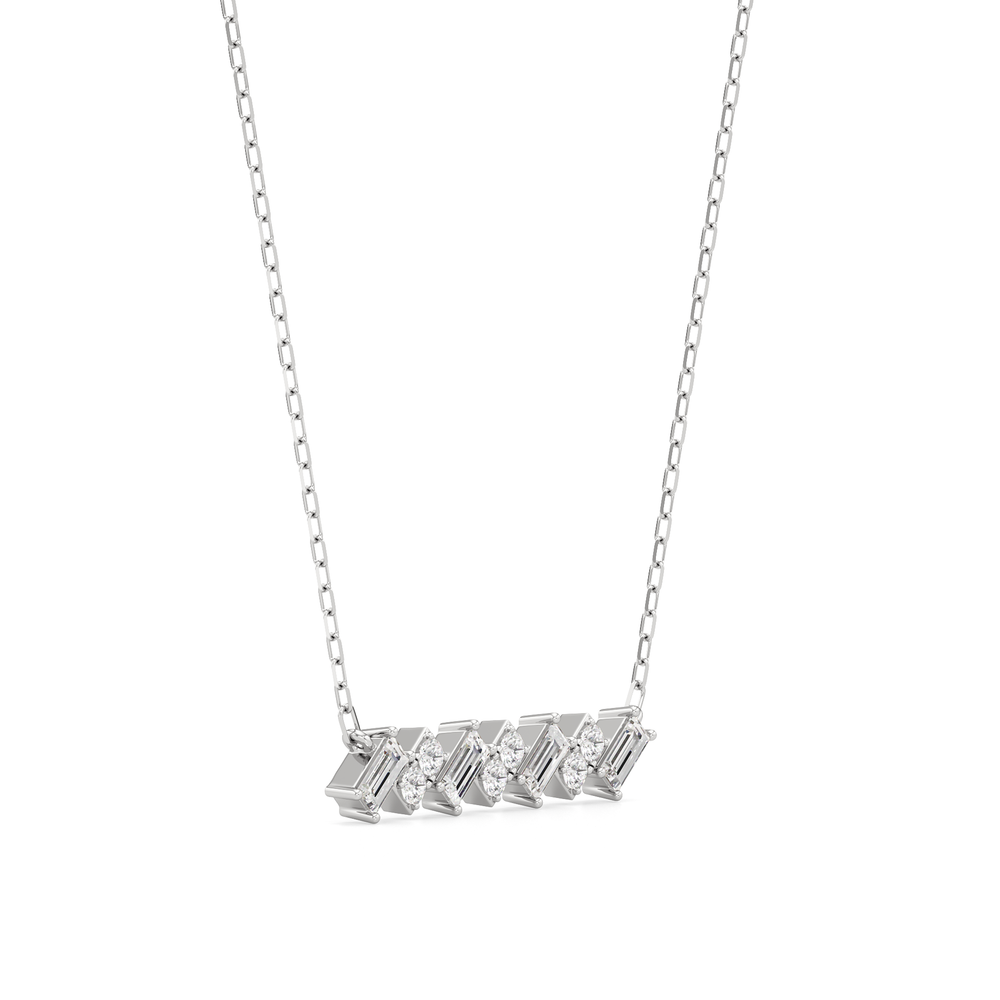 The Demi Necklace with Lab Cut Diamond in 14KT White Gold view 4
