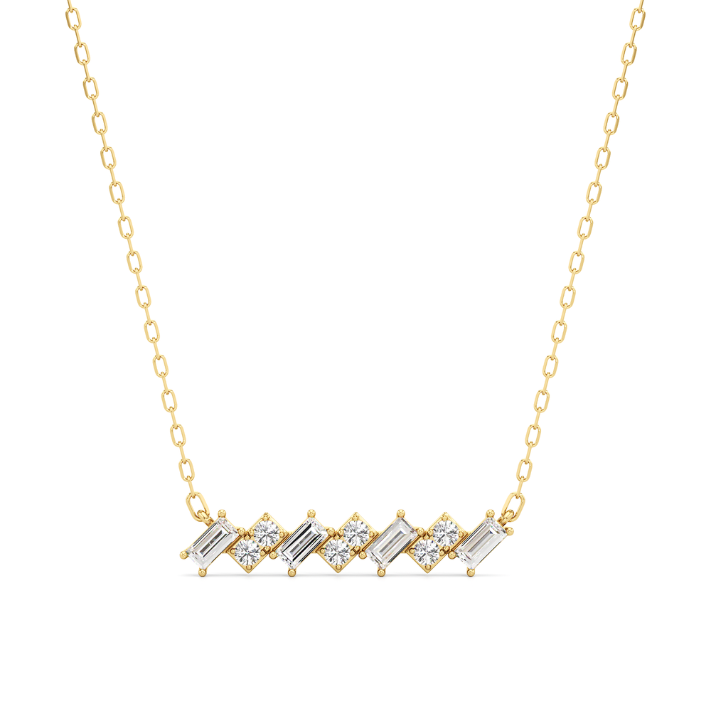 The Demi Necklace with Lab Cut Diamond in 14KT Yellow Gold view 1
