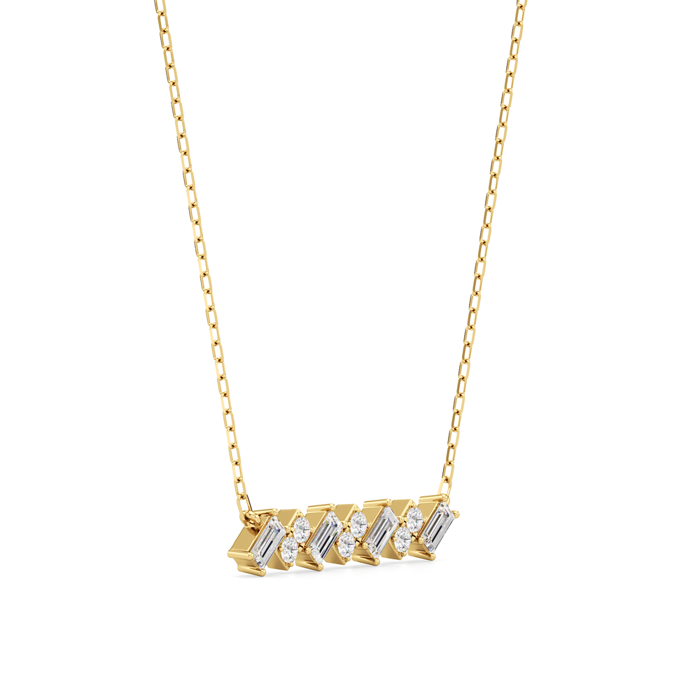 The Demi Necklace with Lab Cut Diamond in 14KT Yellow Gold view 4
