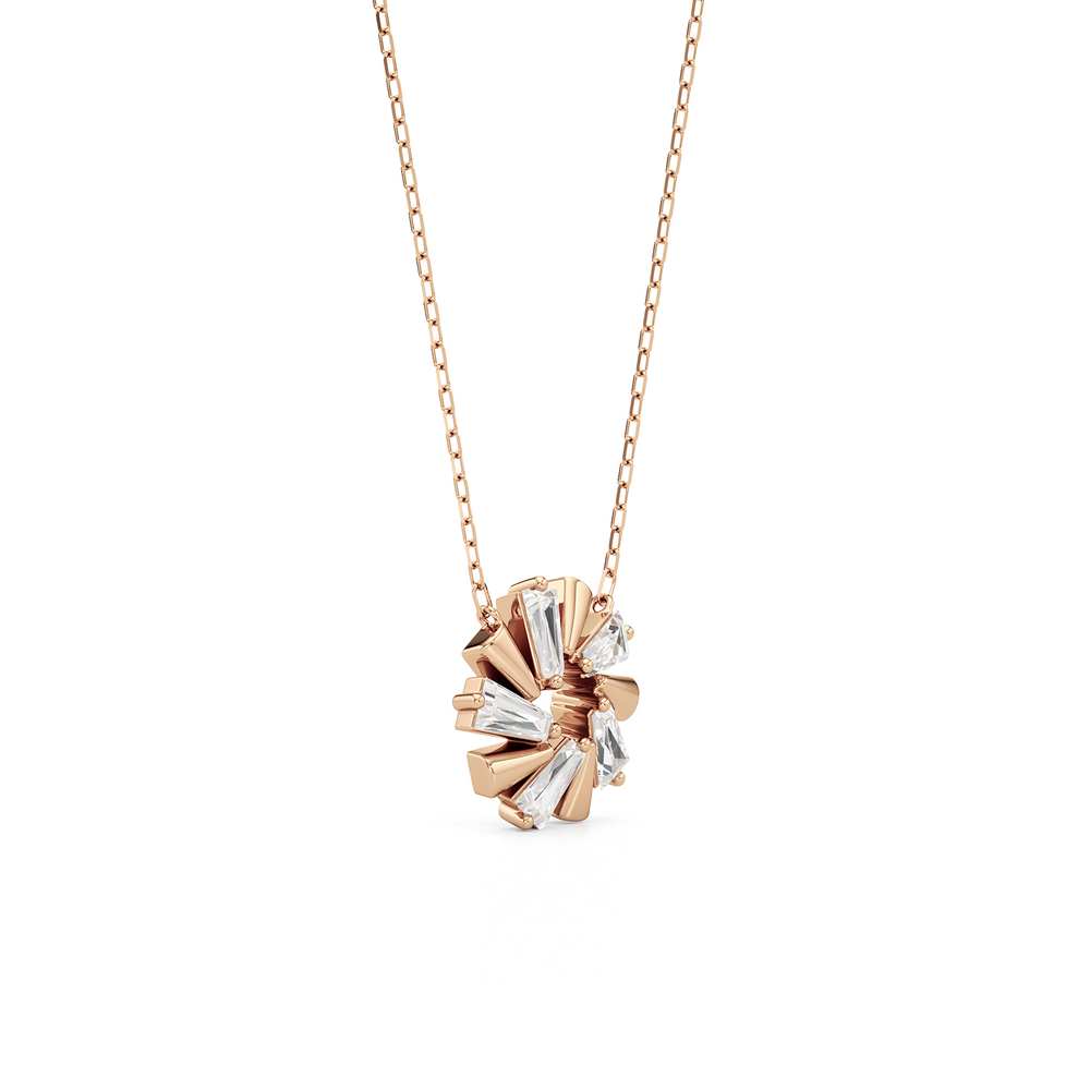 The Eloise Necklace with 14KT Rose Gold / Lab / 1 Cut Diamond in 14KT Rose Gold / Lab / 1 view 4

