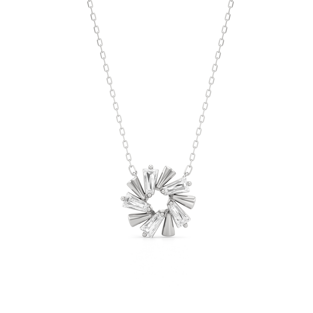 The Eloise Necklace with 14KT White Gold / Lab / 1 Cut Diamond in 14KT White Gold / Lab / 1 view 1
