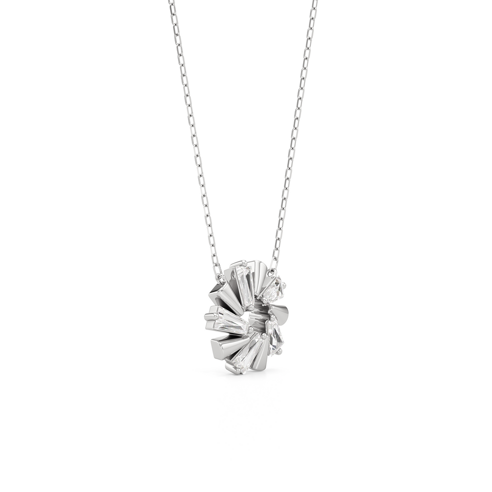 The Eloise Necklace with 14KT White Gold / Lab / 1 Cut Diamond in 14KT White Gold / Lab / 1 view 4
