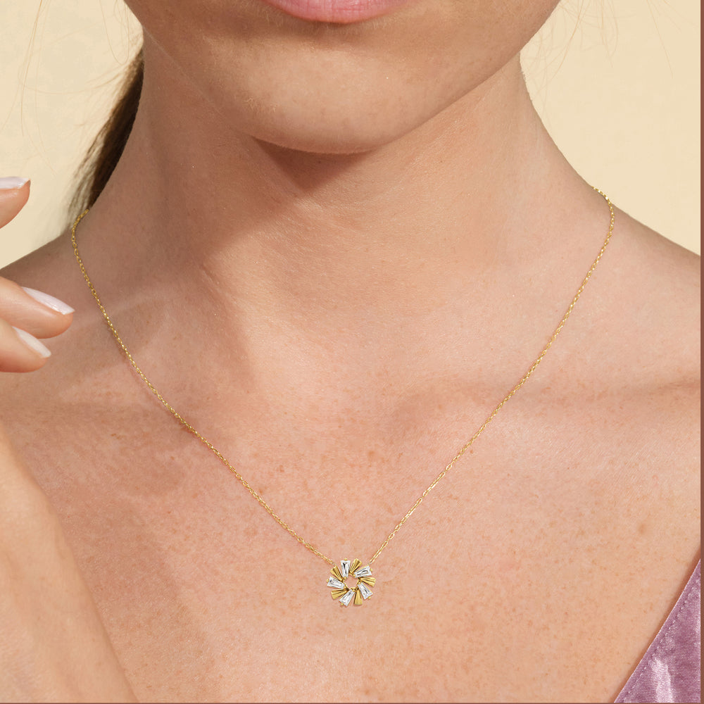 The Eloise Necklace with 14KT White Gold / Lab / 1 Cut Diamond in 14KT White Gold / Lab / 1 view 2
