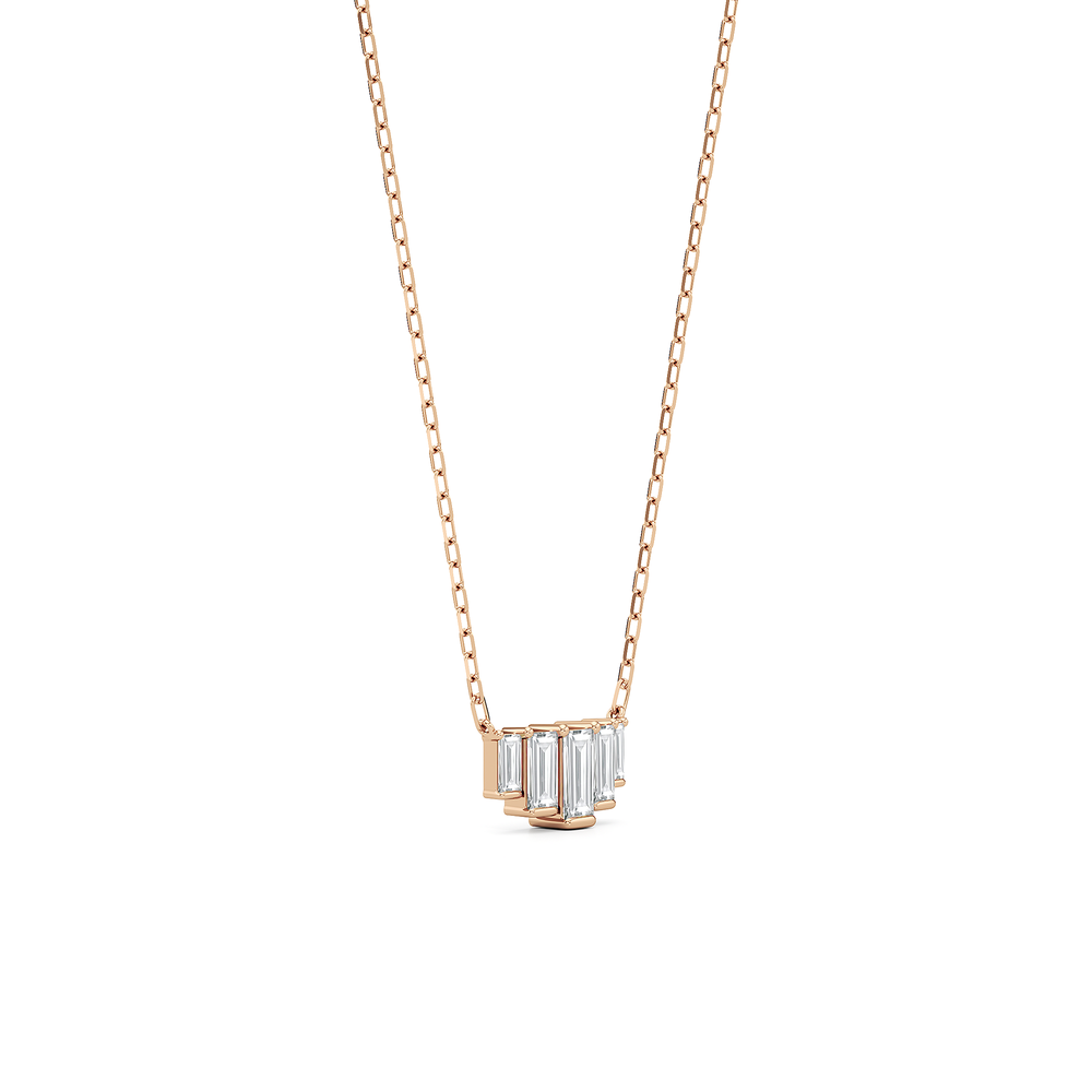 The June Necklace with 14KT Rose Gold / Lab / 1/2 Cut Diamond in 14KT Rose Gold / Lab / 1/2 view 4
