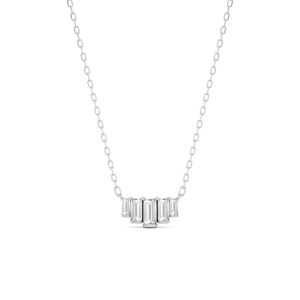The June Necklace with 14KT White Gold / Lab / 1/2 Cut Diamond in 14KT White Gold / Lab / 1/2 view 1

