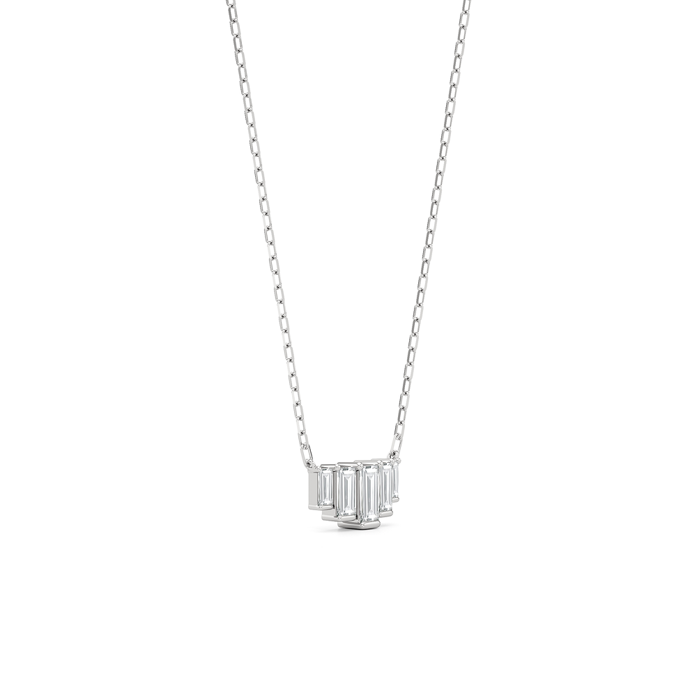 The June Necklace with 14KT White Gold / Lab / 1/2 Cut Diamond in 14KT White Gold / Lab / 1/2 view 4
