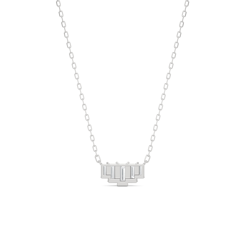 The June Necklace with 14KT White Gold / Lab / 1/2 Cut Diamond in 14KT White Gold / Lab / 1/2 view 5
