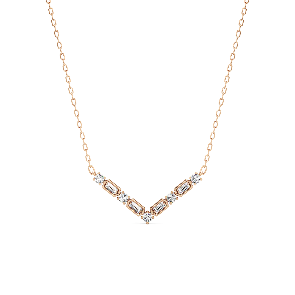 The Elise Necklace with 14KT Rose Gold / Lab / 1/3 Cut Diamond in 14KT Rose Gold / Lab / 1/3 view 1
