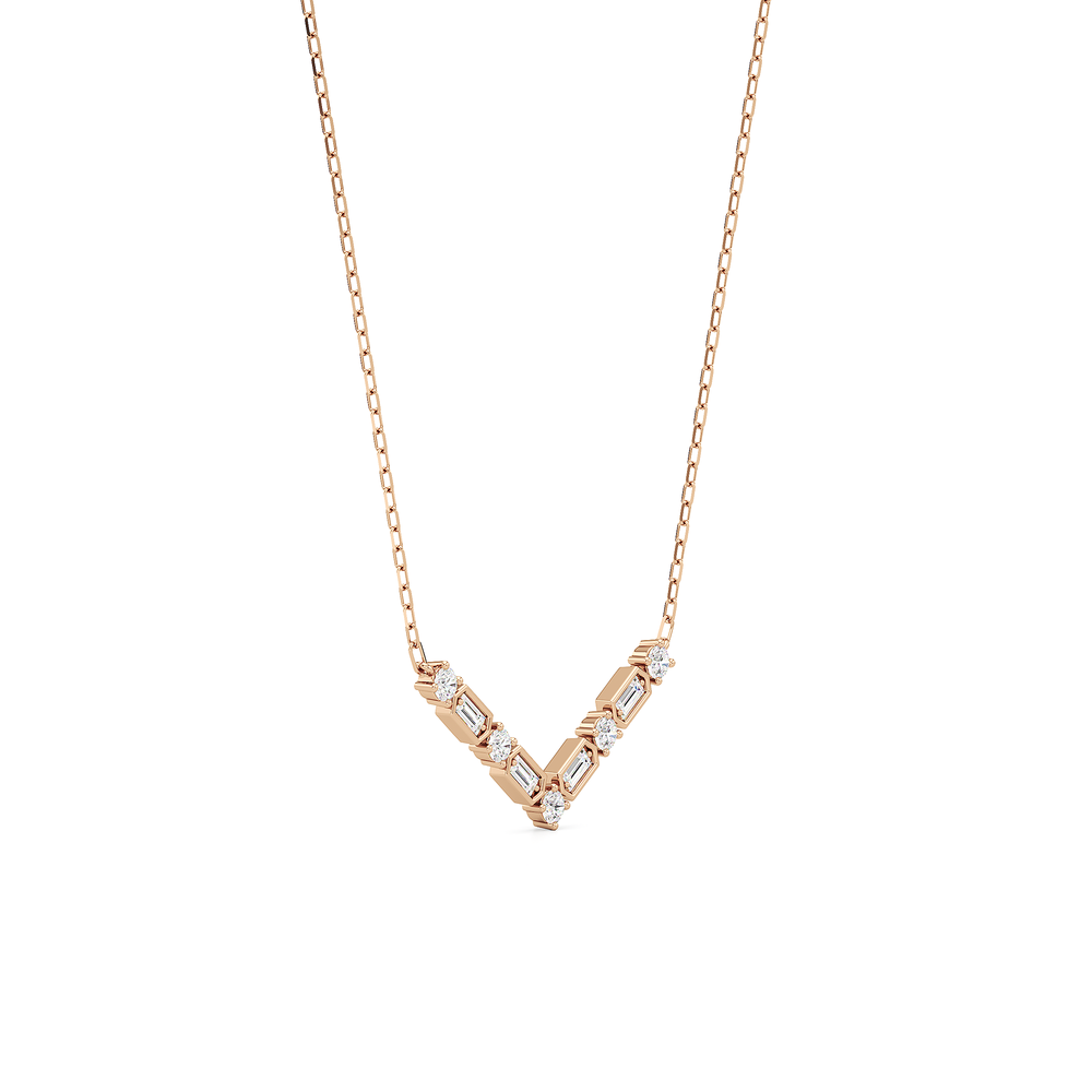 The Elise Necklace with 14KT Rose Gold / Lab / 1/3 Cut Diamond in 14KT Rose Gold / Lab / 1/3 view 4
