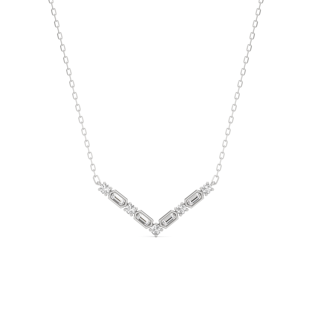 The Elise Necklace with 14KT White Gold / Lab / 1/3 Cut Diamond in 14KT White Gold / Lab / 1/3 view 1
