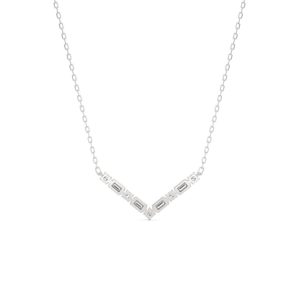 The Elise Necklace with 14KT White Gold / Lab / 1/3 Cut Diamond in 14KT White Gold / Lab / 1/3 view 5
