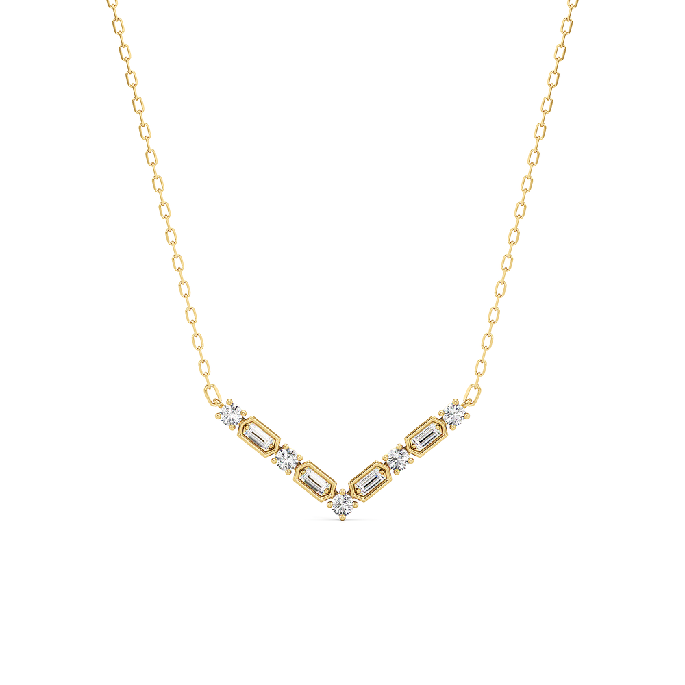 The Elise Necklace with 14KT Yellow Gold / Lab / 1/3 Cut Diamond in 14KT Yellow Gold / Lab / 1/3 view 1
