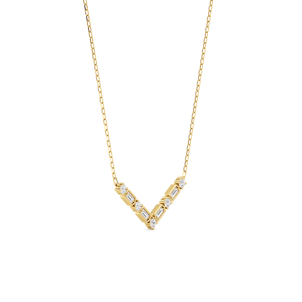The Elise Necklace with 14KT Yellow Gold / Lab / 1/3 Cut Diamond in 14KT Yellow Gold / Lab / 1/3 view 4
