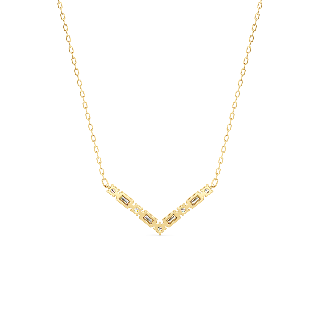 The Elise Necklace with 14KT Yellow Gold / Lab / 1/3 Cut Diamond in 14KT Yellow Gold / Lab / 1/3 view 5

