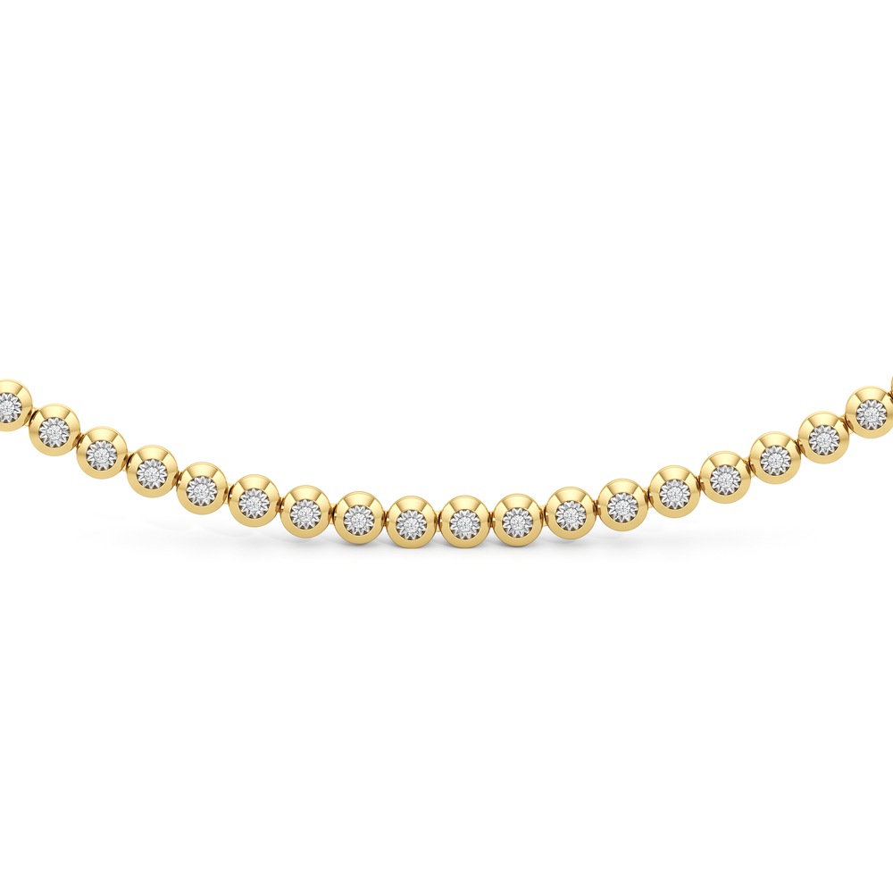 The Kate Tennis Necklace with 18K Yellow Gold Vermeil / Lab / 5/8 Cut Diamond in 14KT 18K Yellow Gold Vermeil / Lab / 5/8 view 2
