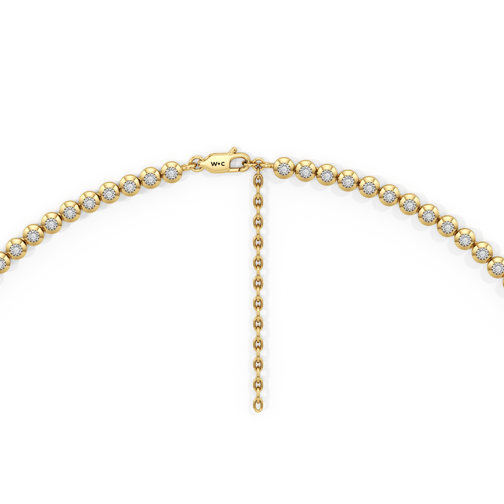 The Kate Tennis Necklace with 18K Yellow Gold Vermeil / Lab / 5/8 Cut Diamond in 14KT 18K Yellow Gold Vermeil / Lab / 5/8 view 6
