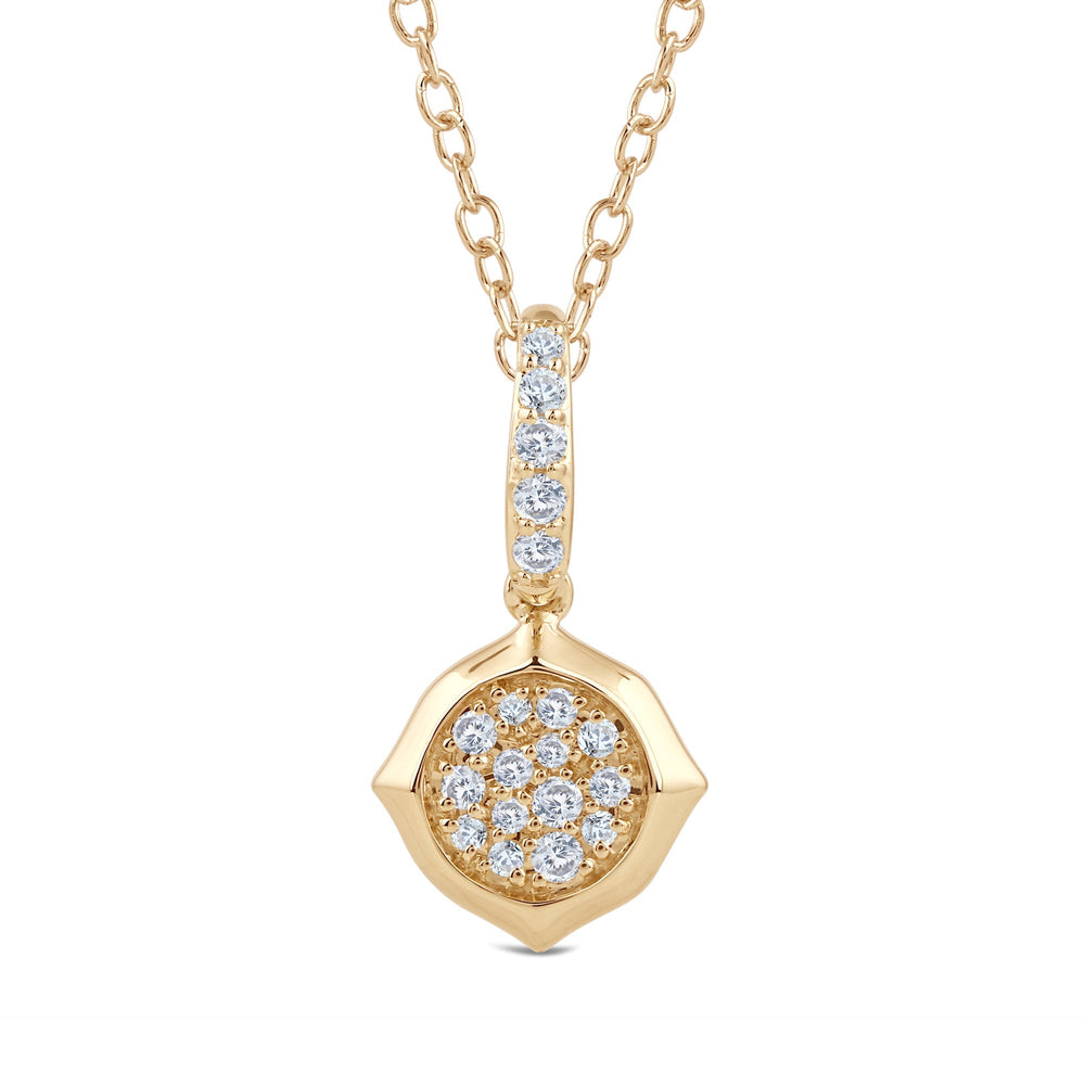 Signature Pave Diamond Pendant with 14KT Yellow Gold / Lab / 1/6 Cut Diamond in 14KT Yellow Gold / Lab / 1/6 view 2
