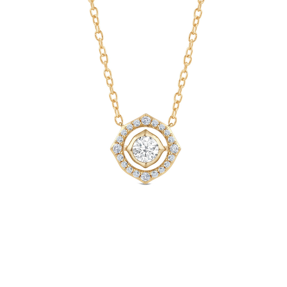 Signature Lab Grown Diamond Birthstone Necklace with 14KT Yellow Gold / Lab / 3/8 Cut Diamond in 14KT Yellow Gold / Lab / 3/8 view 1
