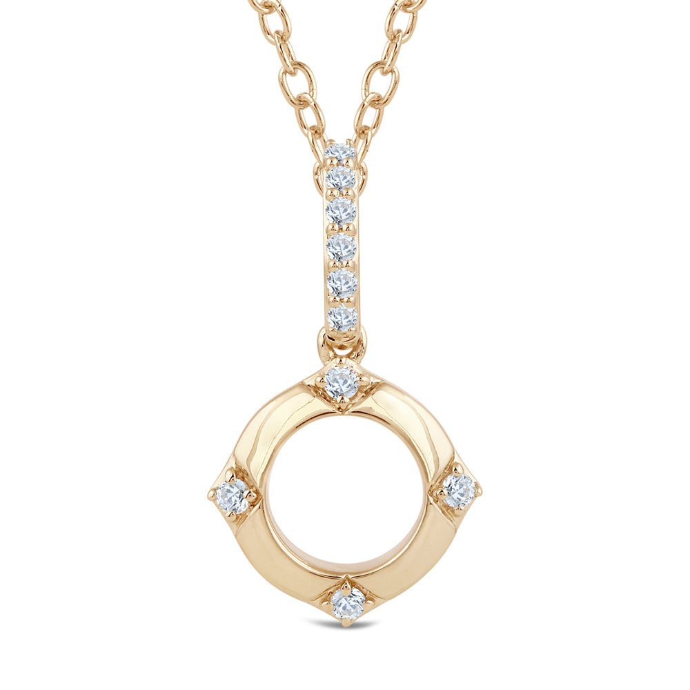 Signature Diamond Pendant with 14KT Yellow Gold / Lab / 1/10 Cut Diamond in 14KT Yellow Gold / Lab / 1/10 view 2
