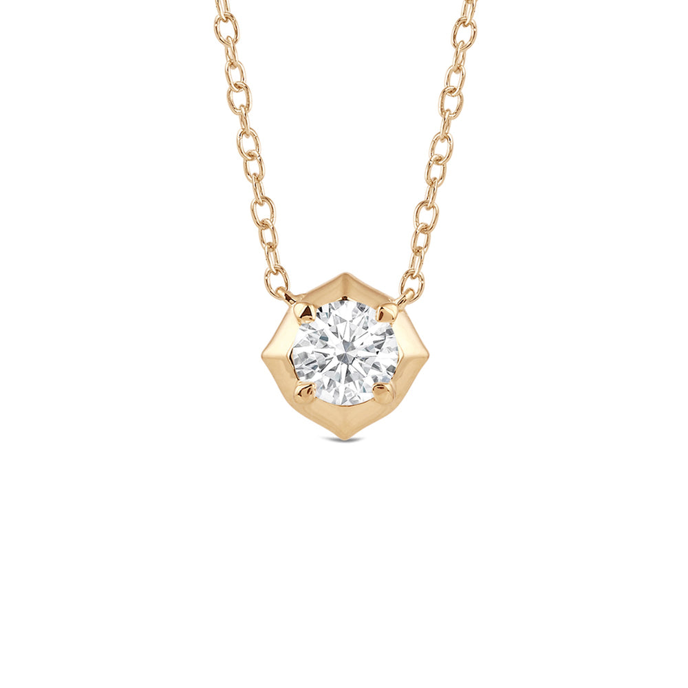 Signature Solitaire Diamond Pendant with 14KT Yellow Gold / Lab / 1/2 Cut Diamond in 14KT Yellow Gold / Lab / 1/2 view 1
