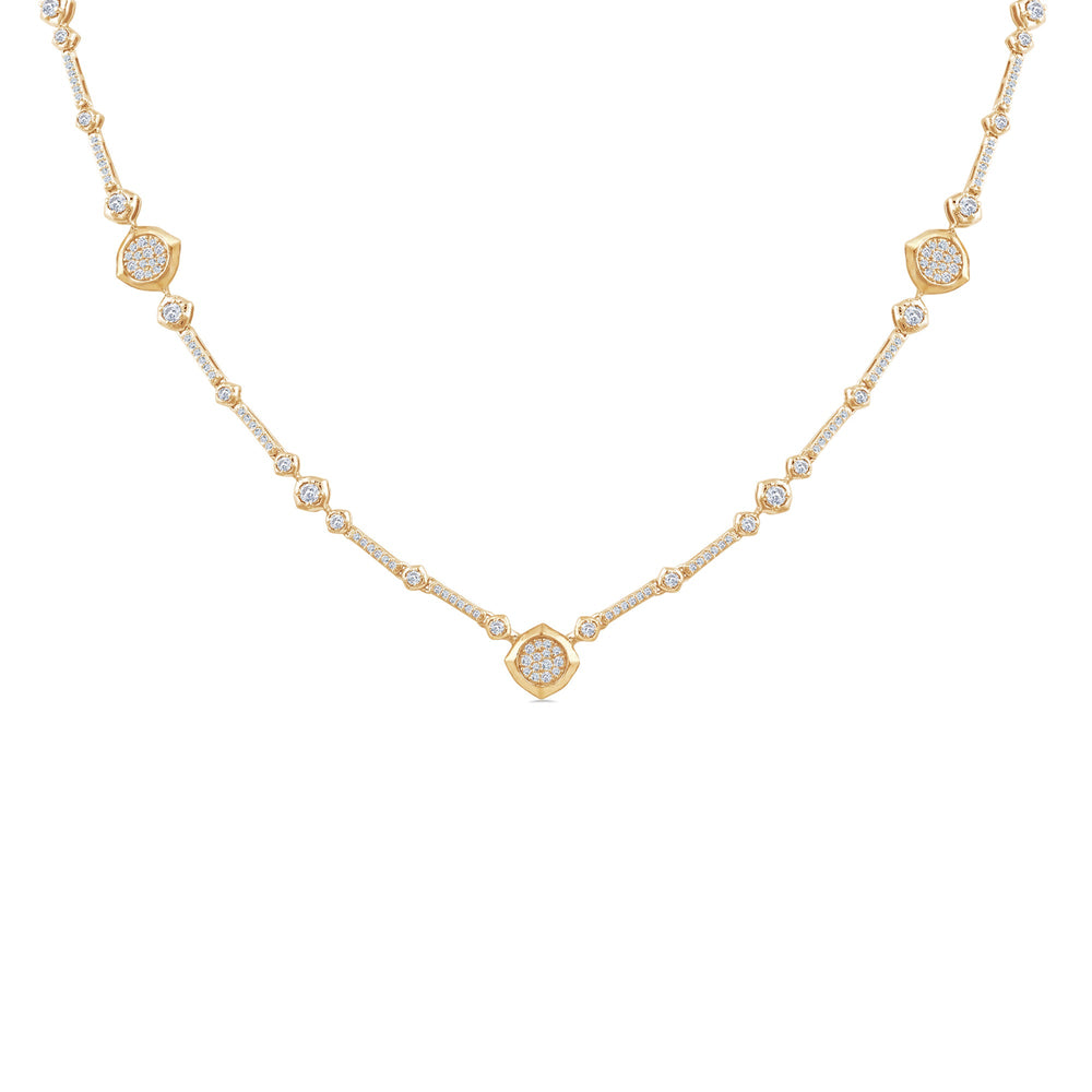Signature Icon Diamond Necklace with Lab Cut Diamond in 14KT Yellow Gold view 1
