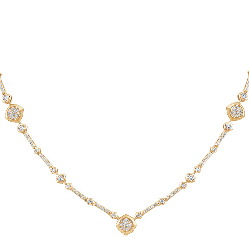 Signature Icon Diamond Necklace with Lab Cut Diamond in 14KT Yellow Gold view 2
