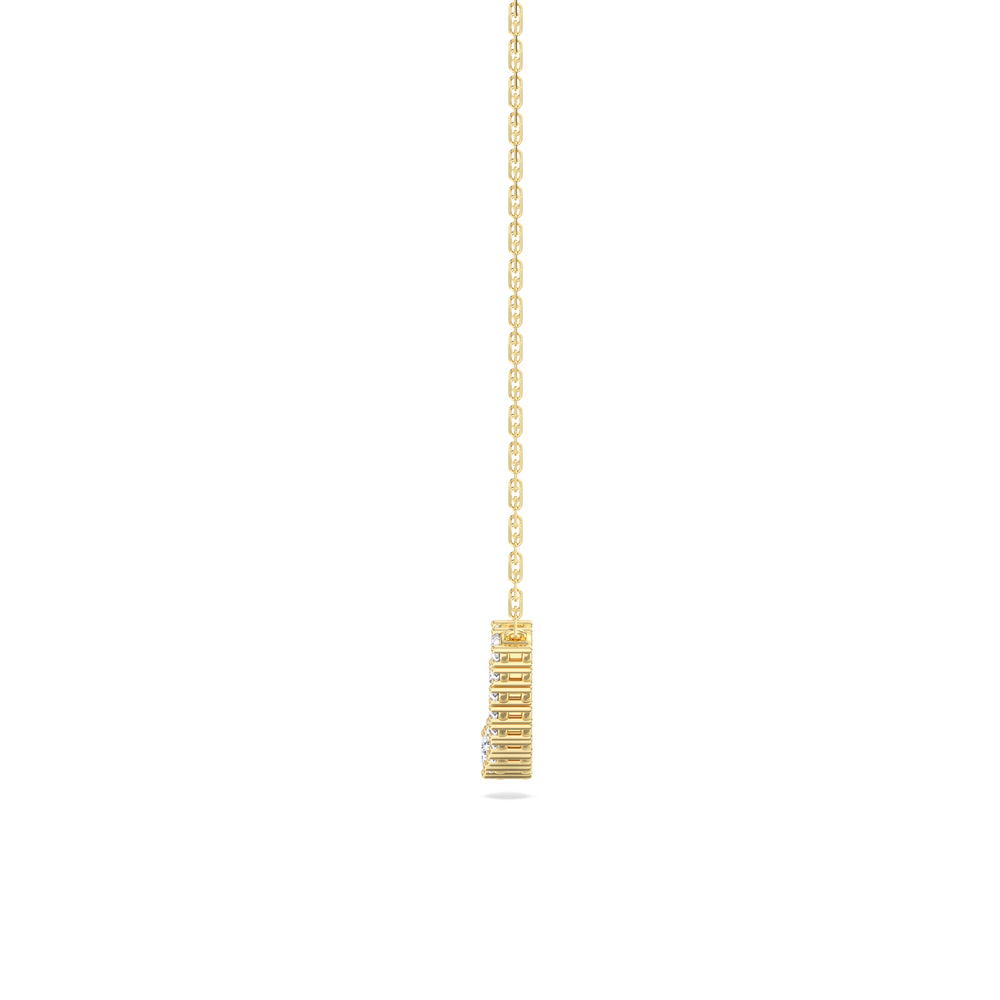 Diamond Line Chain Necklace with 14KT Yellow Gold / Lab / 1 1/10 Cut Diamond in 14KT Yellow Gold / Lab / 1 1/10 view 6
