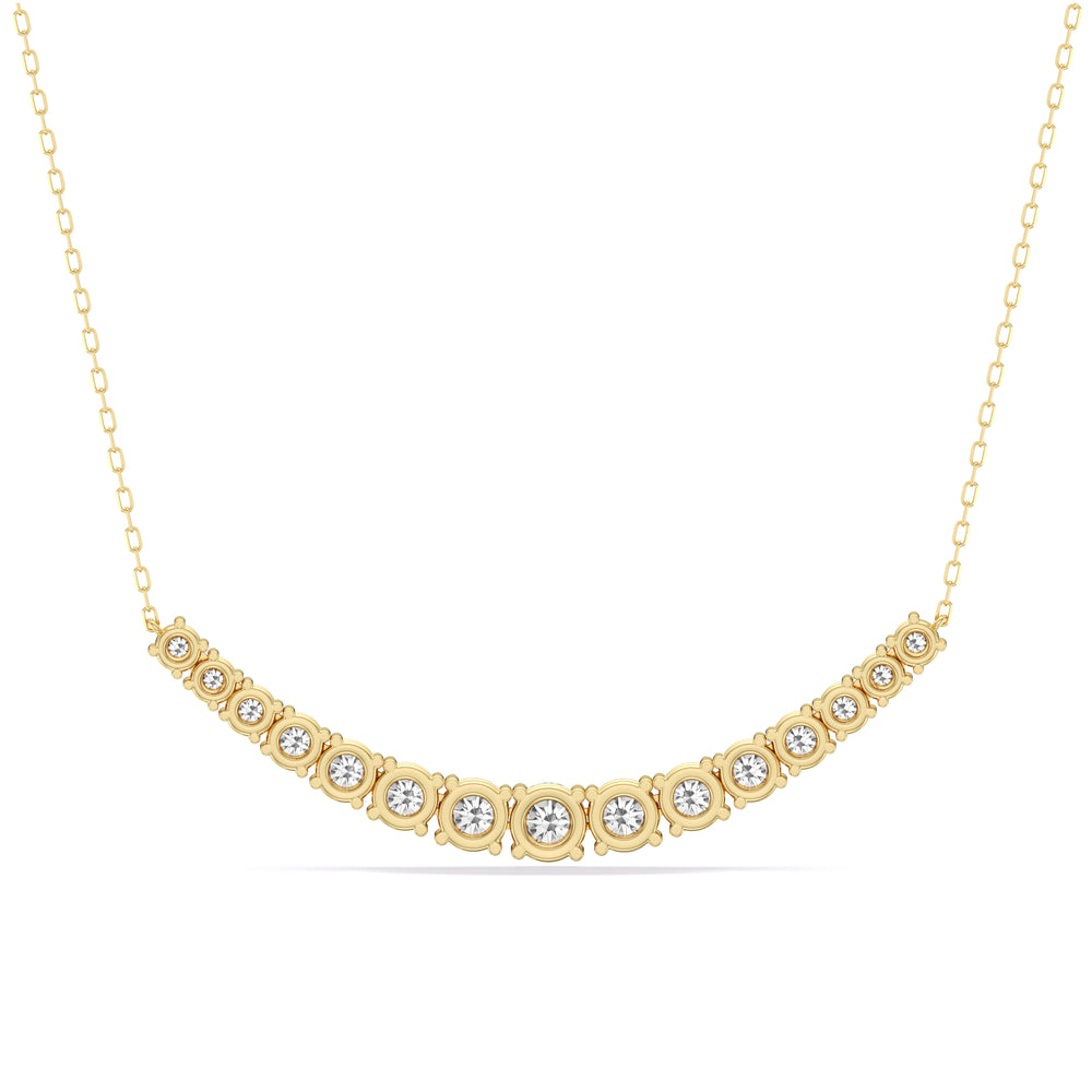 Diamond Line Chain Necklace with 14KT Yellow Gold / Lab / 3 Cut Diamond in 14KT Yellow Gold / Lab / 3 view 5

