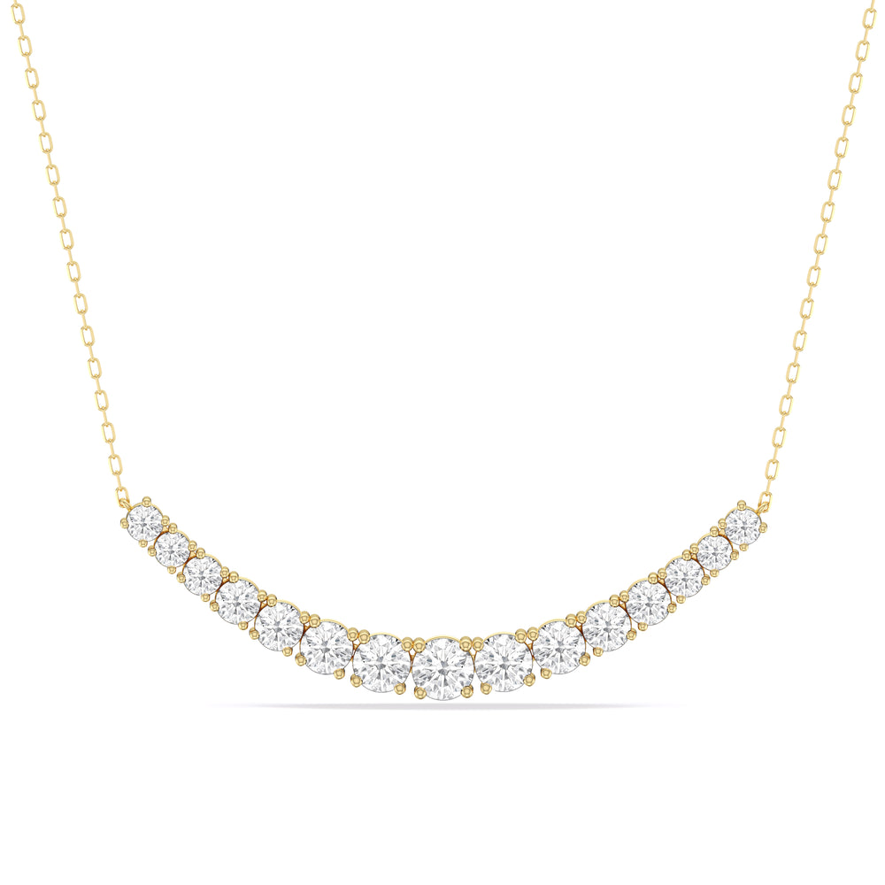 Diamond Line Chain Necklace with 14KT Yellow Gold / Lab / 3 Cut Diamond in 14KT Yellow Gold / Lab / 3 view 1
