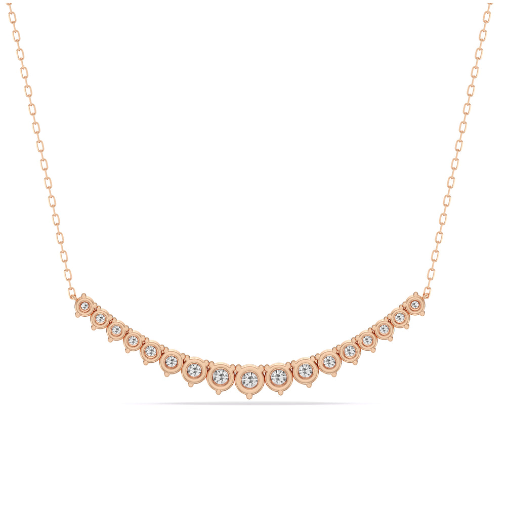 Three-Prong Diamond Line Chain Necklace with 14KT Rose Gold / Lab / 2 Cut Diamond in 14KT Rose Gold / Lab / 2 view 5
