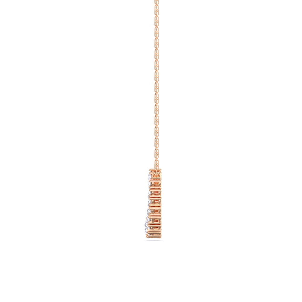 Three-Prong Diamond Line Chain Necklace with 14KT Rose Gold / Lab / 2 Cut Diamond in 14KT Rose Gold / Lab / 2 view 6
