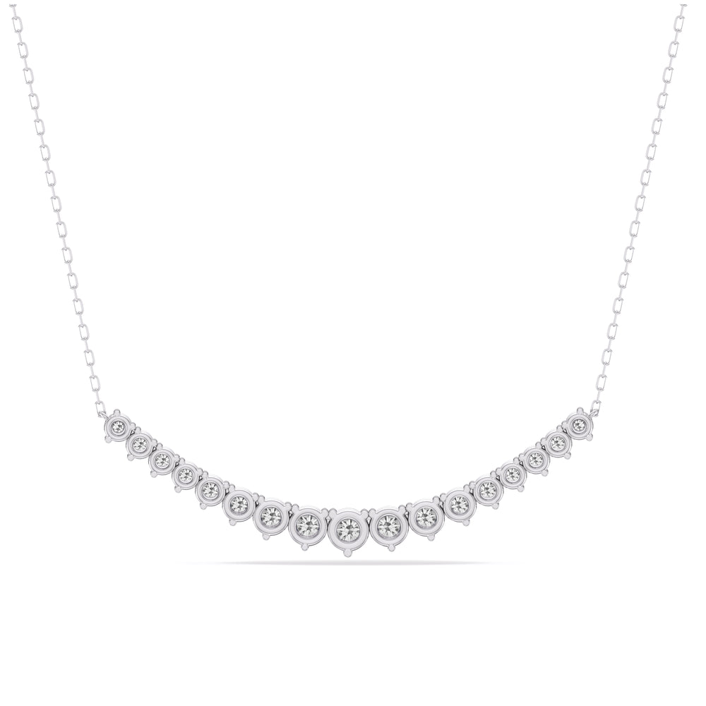 Three-Prong Diamond Line Chain Necklace with 14KT White Gold / Lab / 2 Cut Diamond in 14KT White Gold / Lab / 2 view 5
