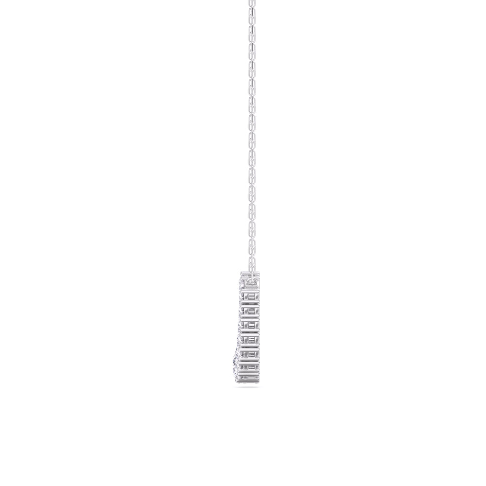 Three-Prong Diamond Line Chain Necklace with 14KT White Gold / Lab / 2 Cut Diamond in 14KT White Gold / Lab / 2 view 6
