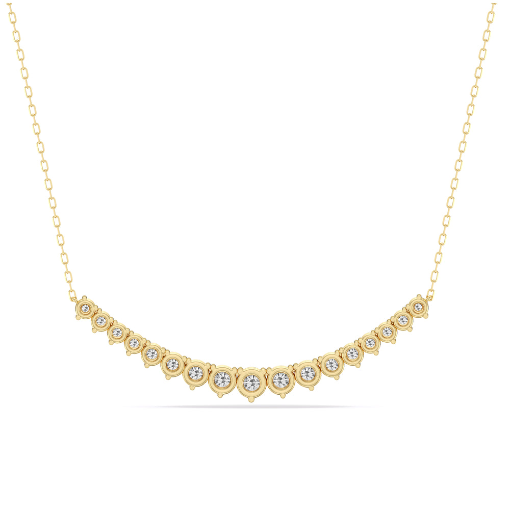 Three-Prong Diamond Line Chain Necklace with 14KT Yellow Gold / Lab / 2 Cut Diamond in 14KT Yellow Gold / Lab / 2 view 5

