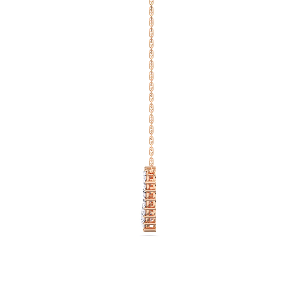 Three-Prong Diamond Line Chain Necklace with 14KT Rose Gold / Lab / 3 Cut Diamond in 14KT Rose Gold / Lab / 3 view 6
