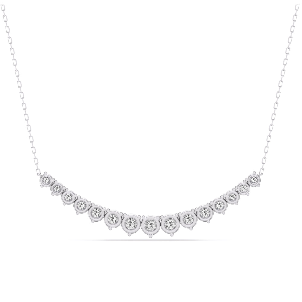 Three-Prong Diamond Line Chain Necklace with 14KT White Gold / Lab / 3 Cut Diamond in 14KT White Gold / Lab / 3 view 5
