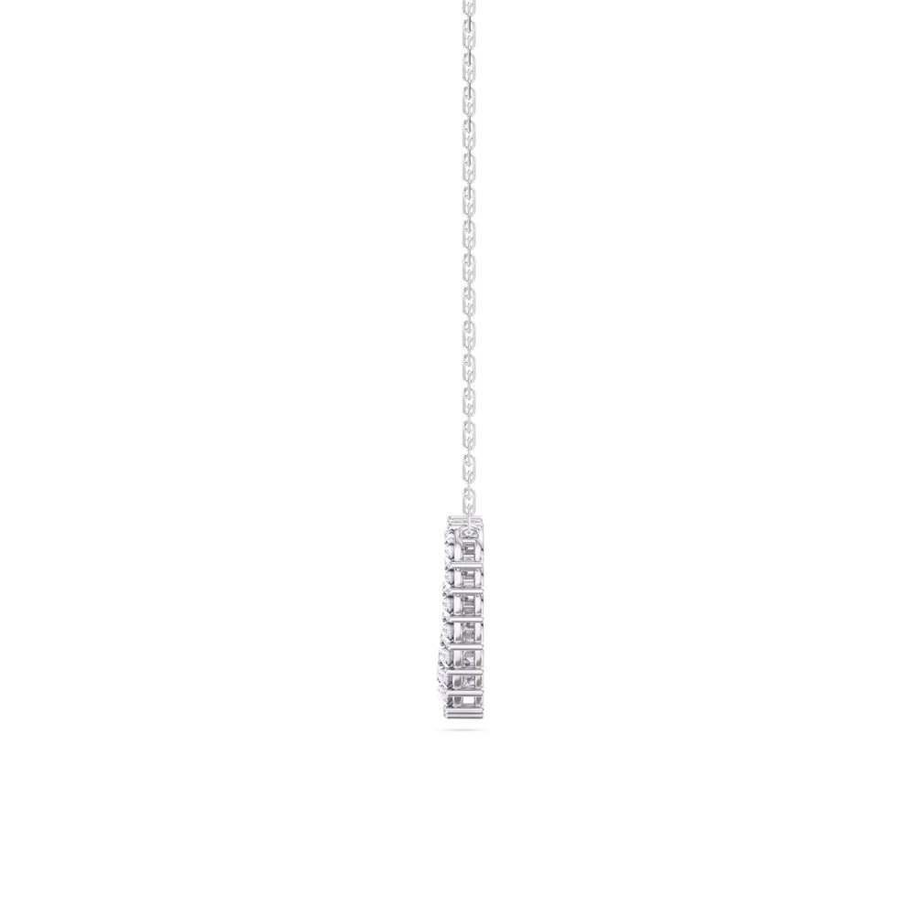 Three-Prong Diamond Line Chain Necklace with 14KT White Gold / Lab / 3 Cut Diamond in 14KT White Gold / Lab / 3 view 6
