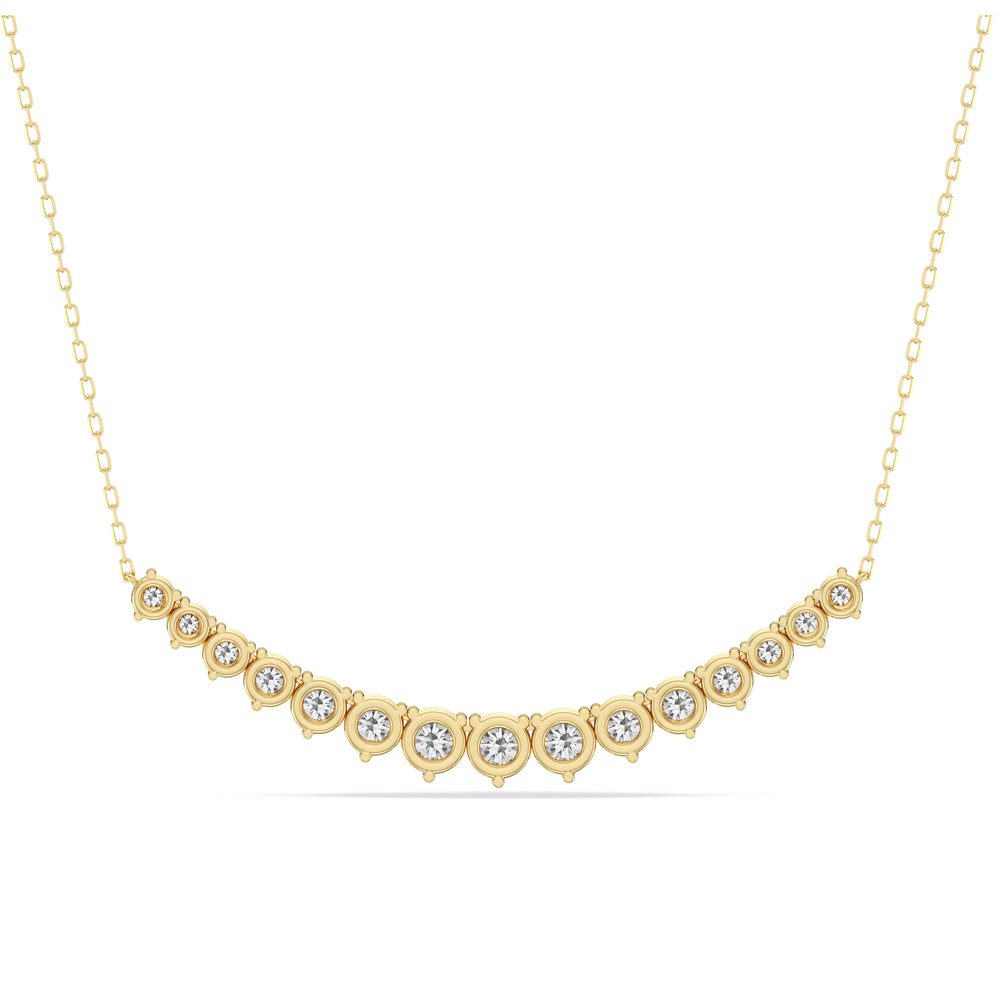 Three-Prong Diamond Line Chain Necklace with 14KT Yellow Gold / Lab / 3 Cut Diamond in 14KT Yellow Gold / Lab / 3 view 5
