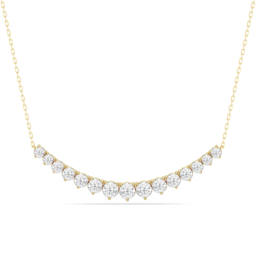 Three-Prong Diamond Line Chain Necklace with 14KT Yellow Gold / Lab / 3 Cut Diamond in 14KT Yellow Gold / Lab / 3 view 1
