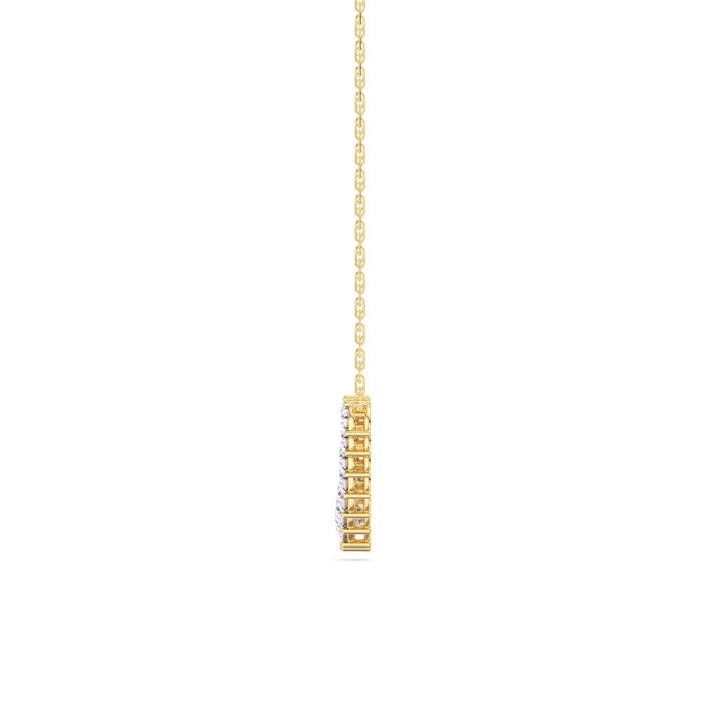 Three-Prong Diamond Line Chain Necklace with 14KT Yellow Gold / Lab / 3 Cut Diamond in 14KT Yellow Gold / Lab / 3 view 6
