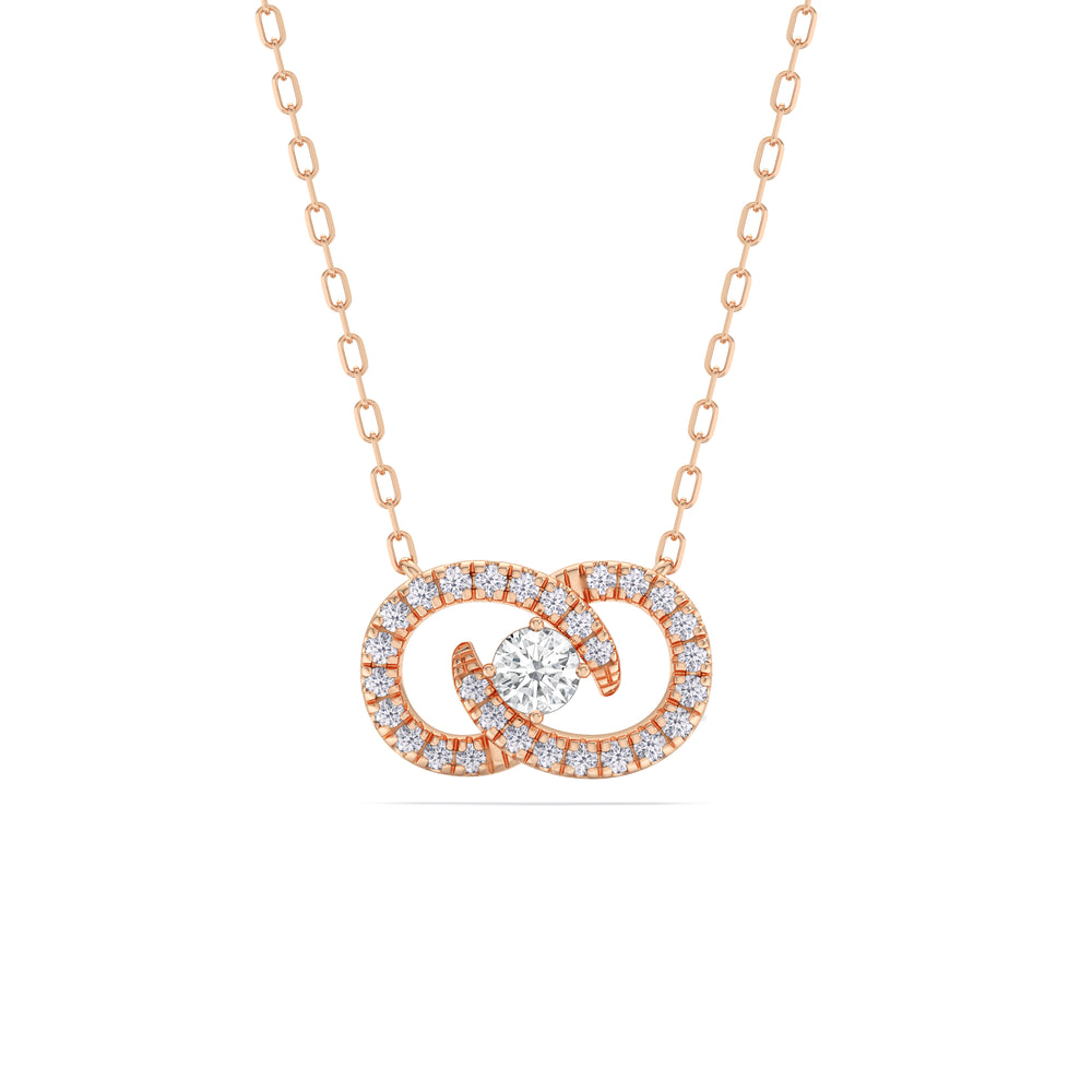 Infinity Diamond Galaxy Necklace with 14KT Rose Gold / Lab / 3/8 Cut Diamond in 14KT Rose Gold / Lab / 3/8 view 1
