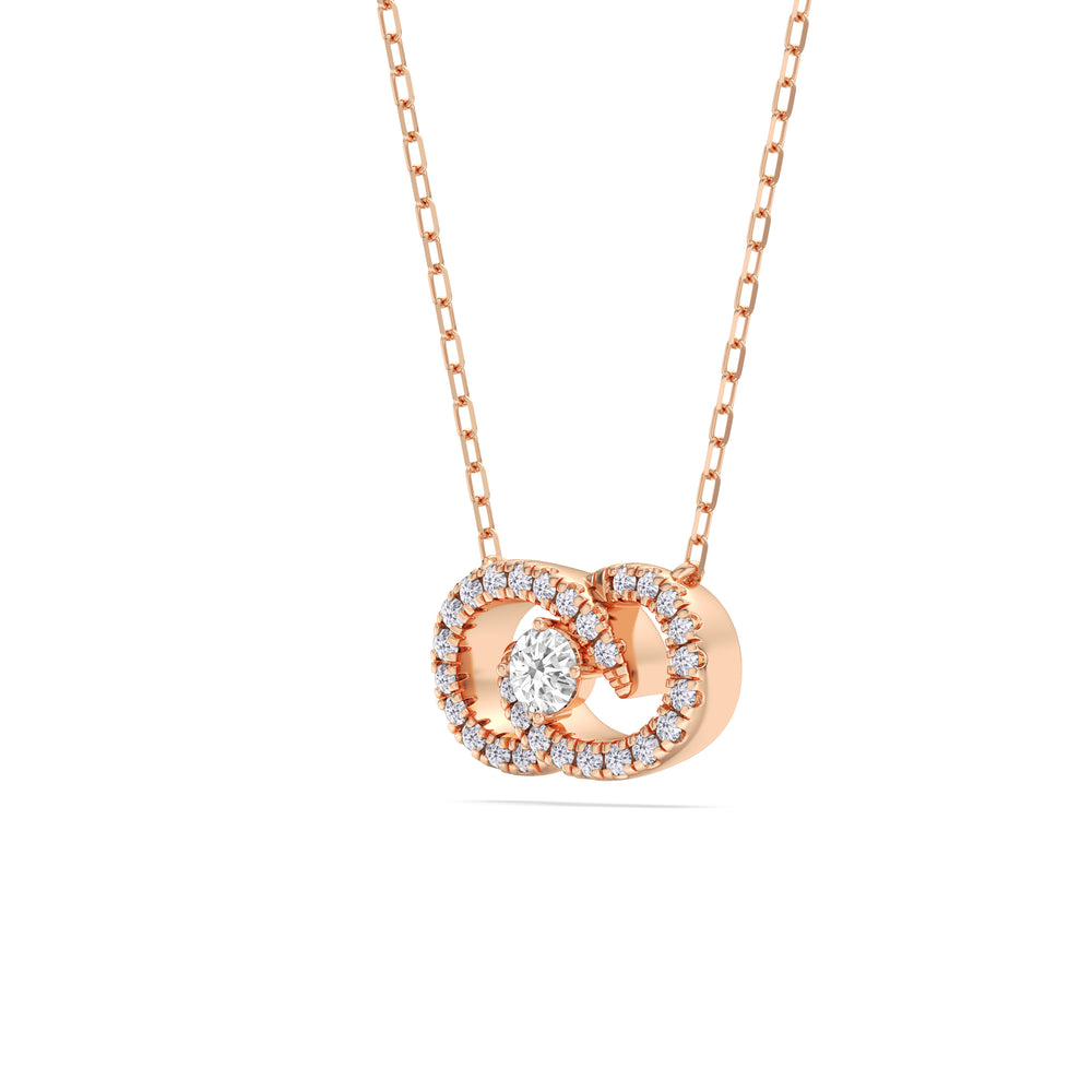 Infinity Diamond Galaxy Necklace with 14KT Rose Gold / Lab / 3/8 Cut Diamond in 14KT Rose Gold / Lab / 3/8 view 4
