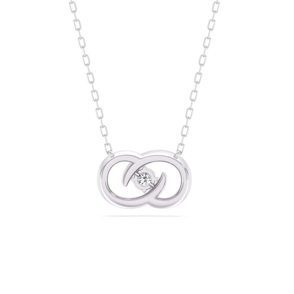 Infinity Diamond Galaxy Necklace with 14KT White Gold / Lab / 3/8 Cut Diamond in 14KT White Gold / Lab / 3/8 view 6
