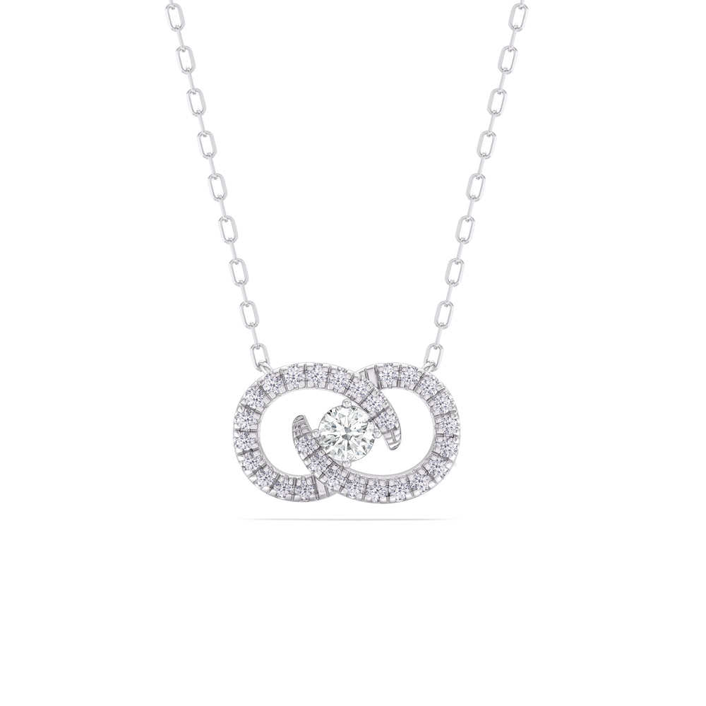 Infinity Diamond Galaxy Necklace with 14KT White Gold / Lab / 3/8 Cut Diamond in 14KT White Gold / Lab / 3/8 view 1
