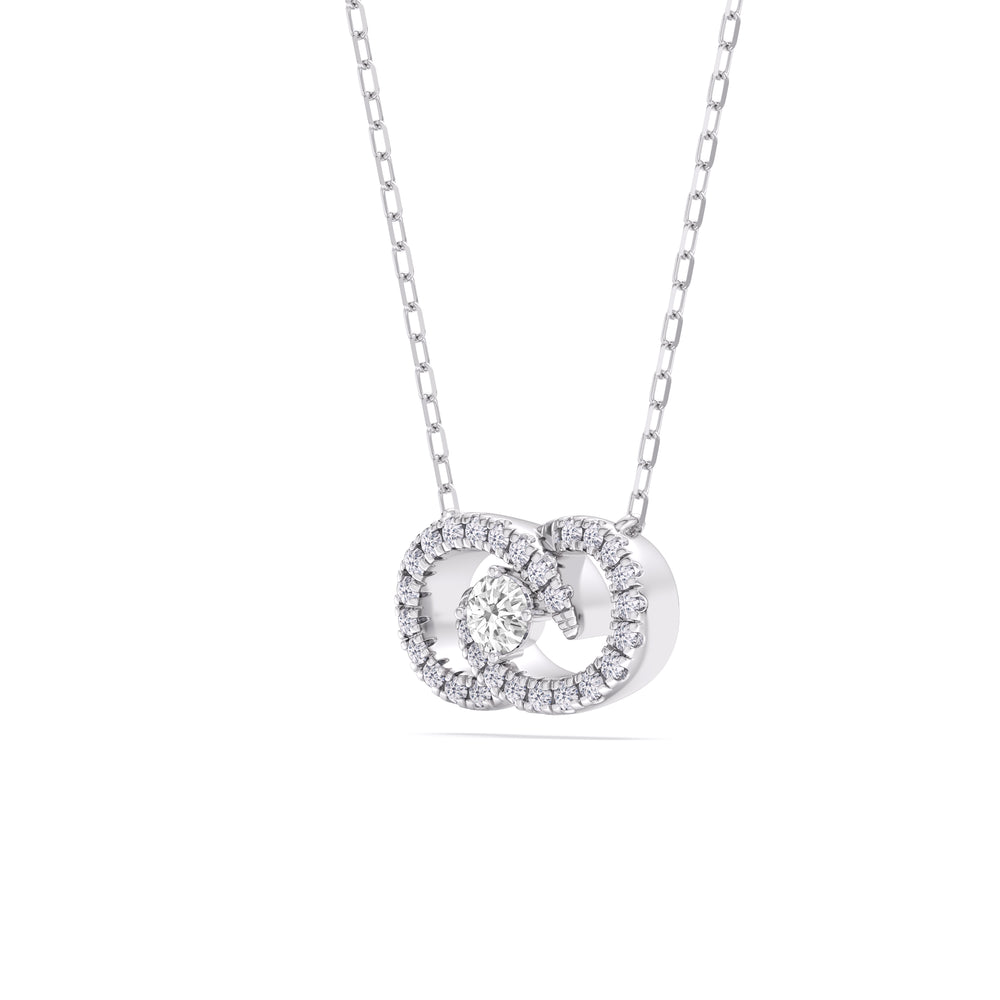 Infinity Diamond Galaxy Necklace with 14KT White Gold / Lab / 3/8 Cut Diamond in 14KT White Gold / Lab / 3/8 view 4
