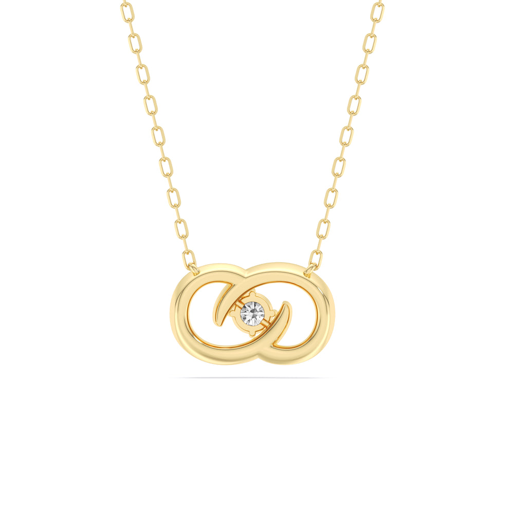 Infinity Diamond Galaxy Necklace with 14KT Yellow Gold / Lab / 3/8 Cut Diamond in 14KT Yellow Gold / Lab / 3/8 view 6
