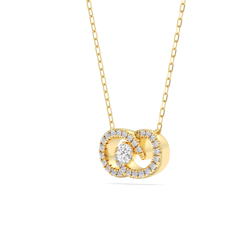 Infinity Diamond Galaxy Necklace with 14KT Yellow Gold / Lab / 3/8 Cut Diamond in 14KT Yellow Gold / Lab / 3/8 view 4
