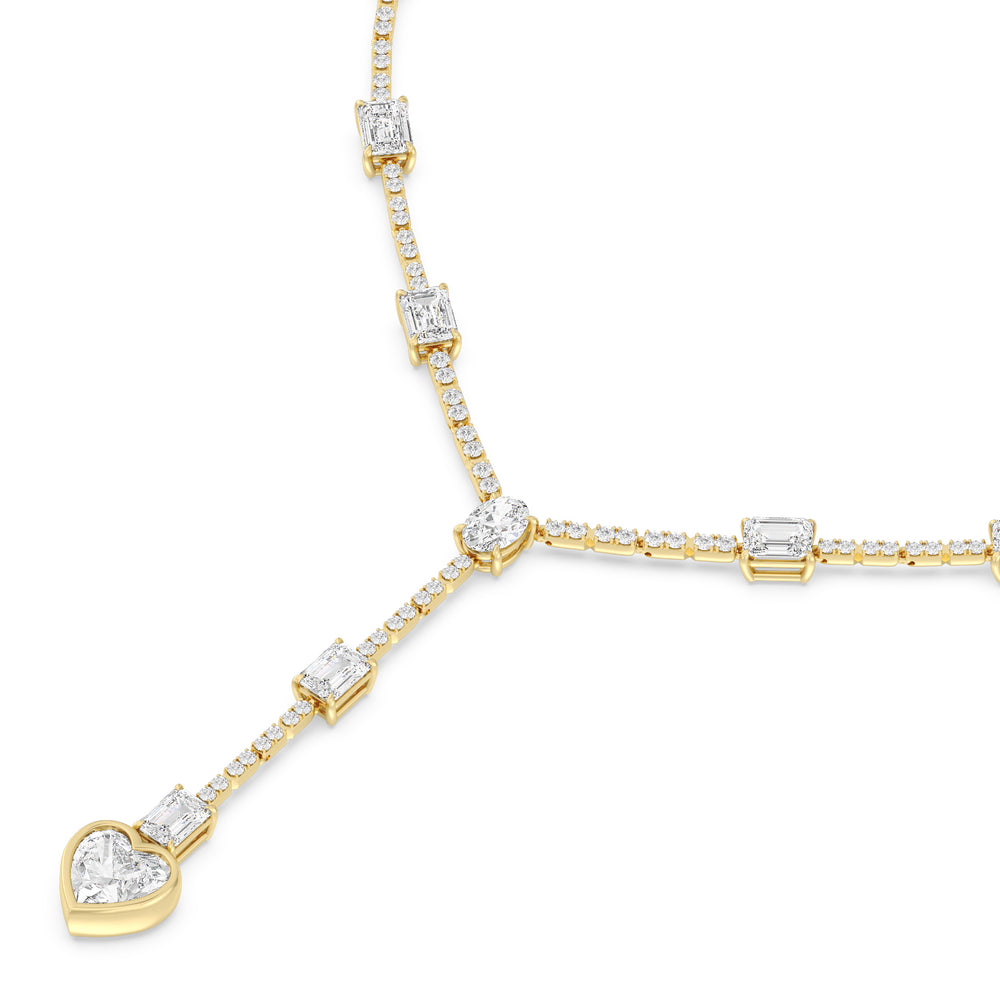 Heart Shape Drop Necklace with 14KT Yellow Gold / Lab / 24 Cut Diamond in 14KT Yellow Gold / Lab / 24 view 3

