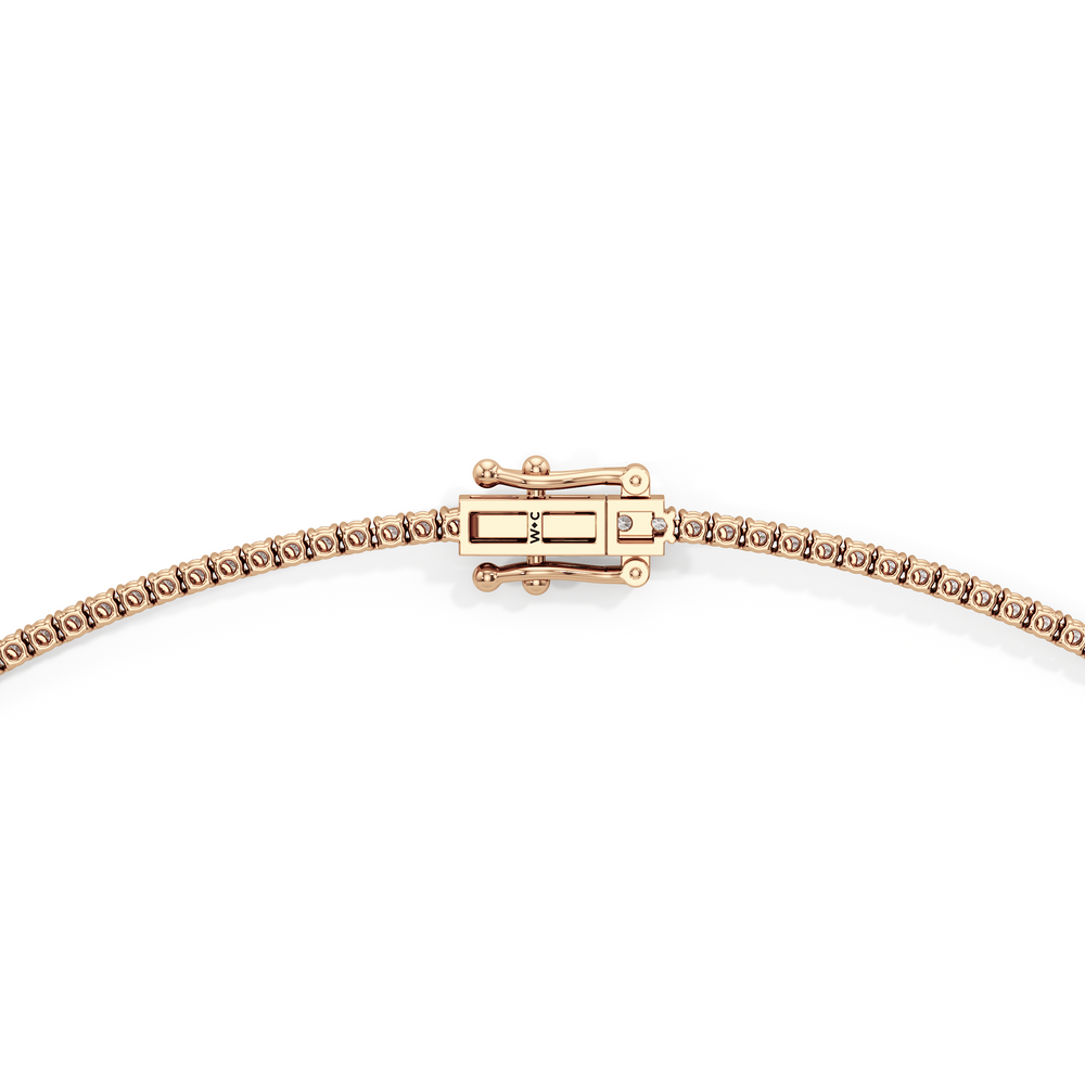 Classic Four Prong Diamond Tennis Necklace with 14KT Rose Gold / 5 / 18 Cut Diamond in 14KT Rose Gold / 5 / 18 view 4
