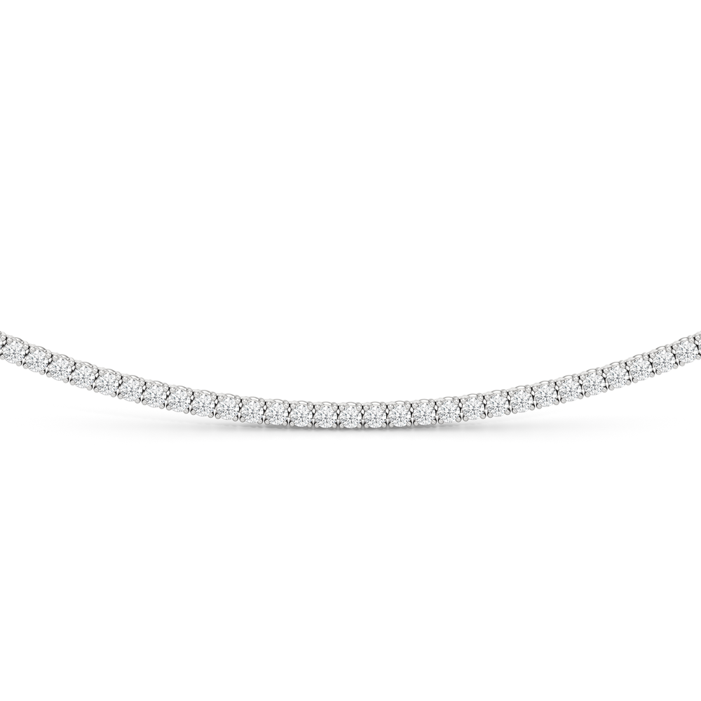 Classic Four Prong Diamond Tennis Necklace with 14KT White Gold / 5 / 18 Cut Diamond in 14KT White Gold / 5 / 18 view 3
